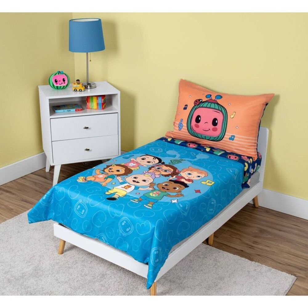 Cocomelon -  Kids' 4 pc Toddler Bed Set Blue